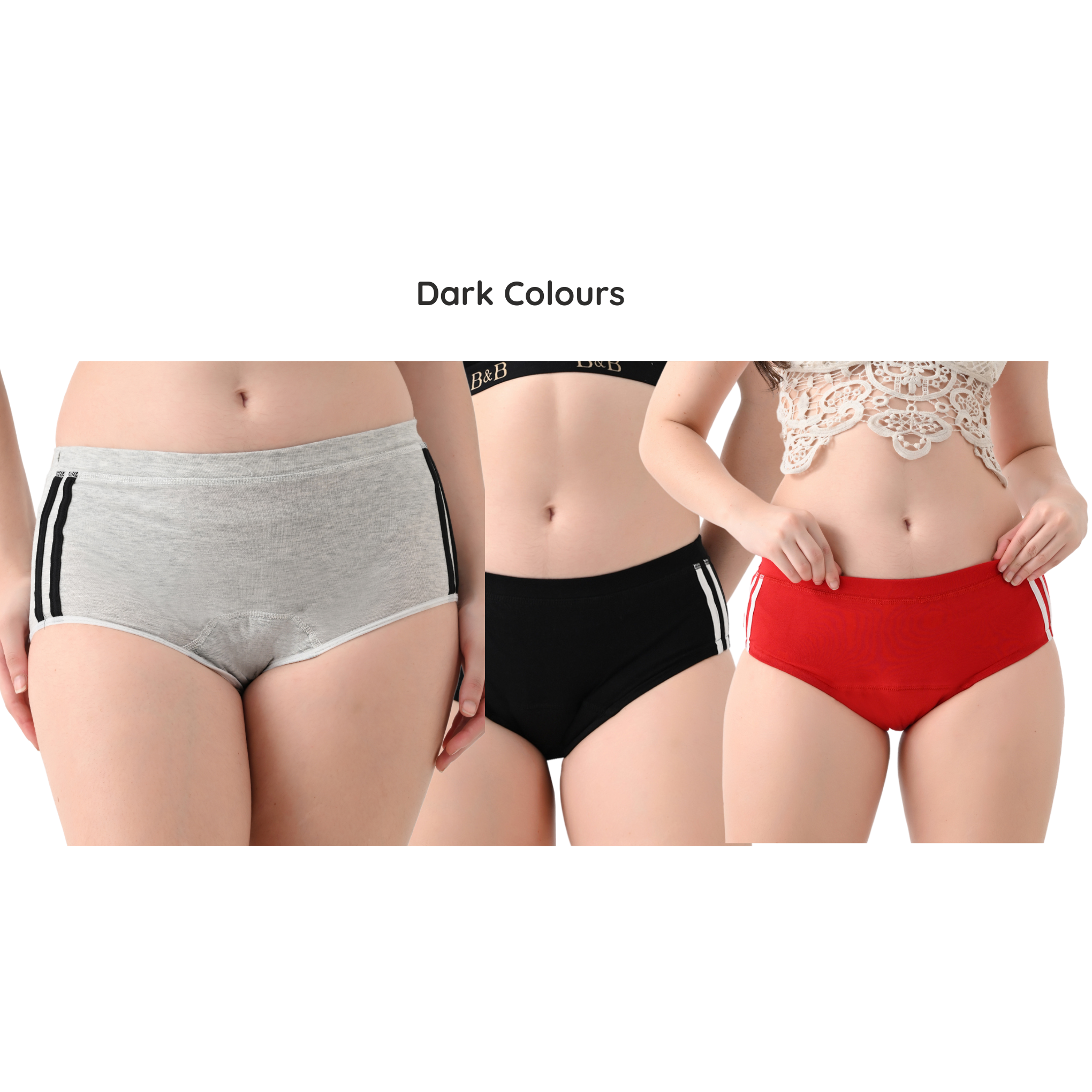 Cotton Highwaist Leakproof Panties (Pack of 3) | Absorb upto 180ml
