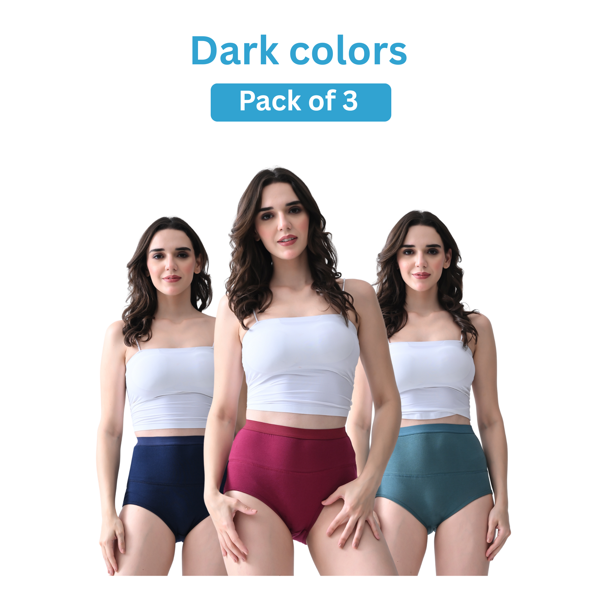 Cotton High Waist Leakproof Panties (Pack of 3) | Ideal for Light Leaks