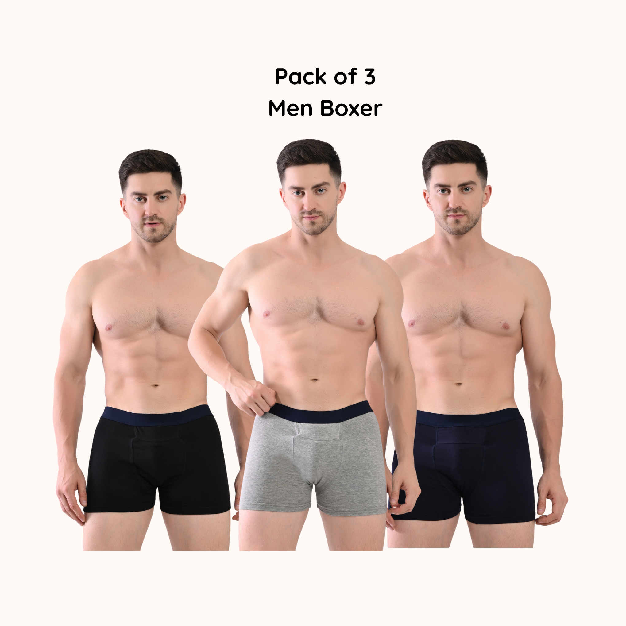 Men Cotton Leakproof Underwear (Pack of 3) | Boxer - Absorb upto 180 ML