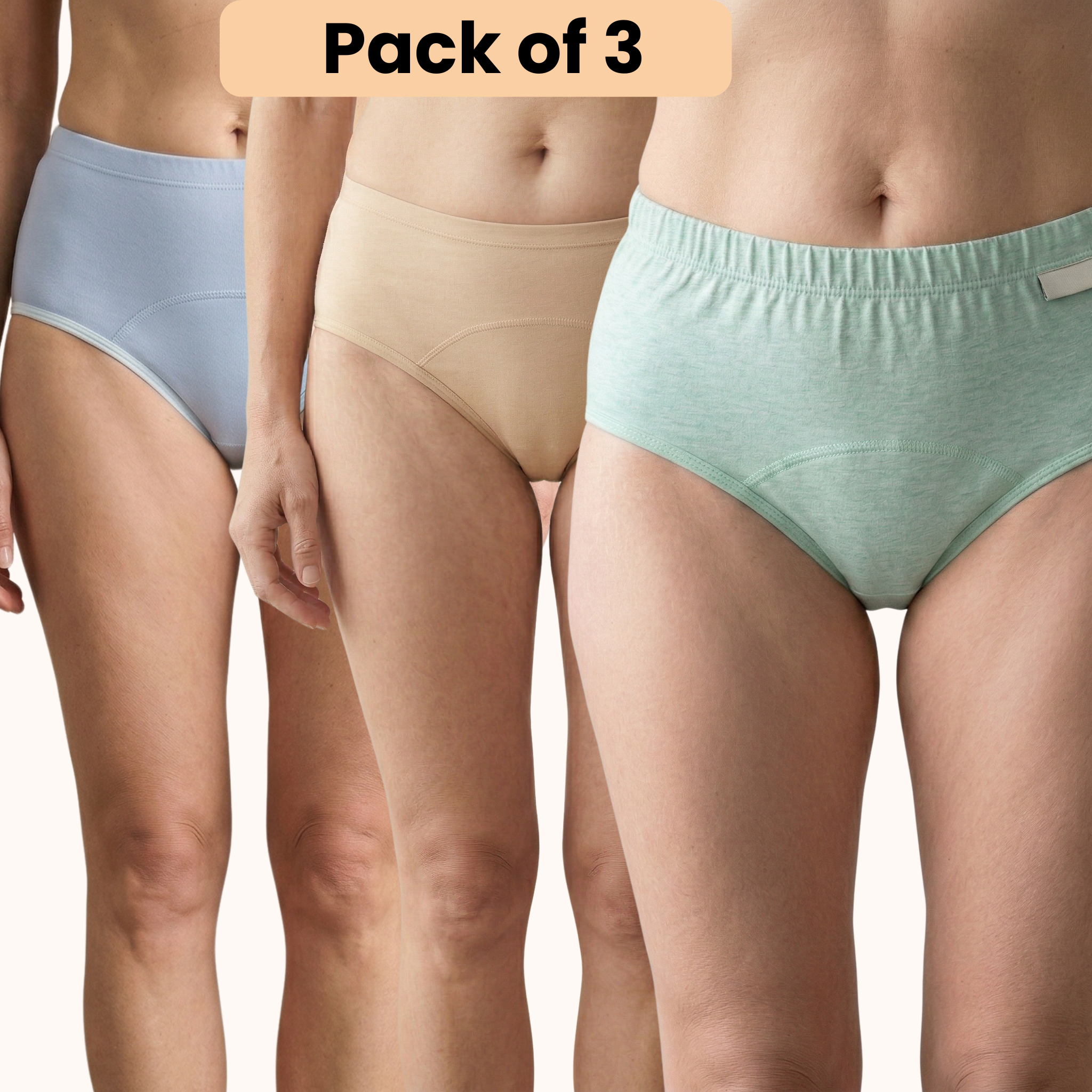 Mid Waist Leakproof Panties for Bladder and Urine Leaks | Ideal for Light Leaks (30-50ML)