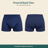Woomly men's leakproof trunk - front and back view